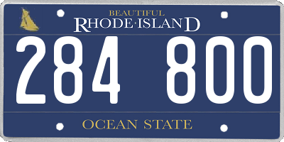 RI license plate 284800
