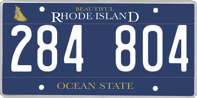 RI license plate 284804