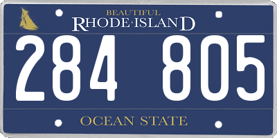 RI license plate 284805