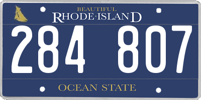 RI license plate 284807