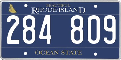 RI license plate 284809