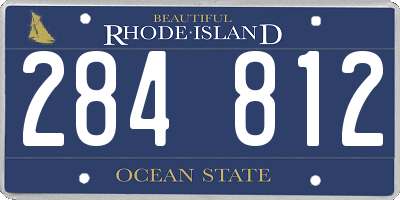 RI license plate 284812