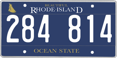 RI license plate 284814