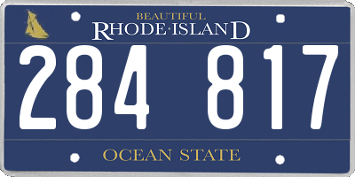 RI license plate 284817