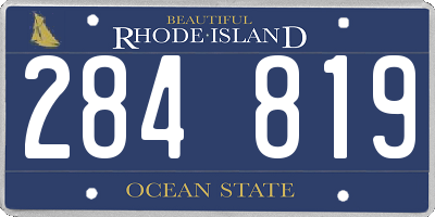 RI license plate 284819