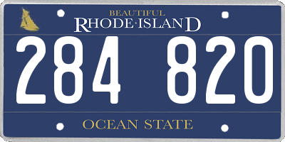 RI license plate 284820