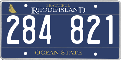 RI license plate 284821