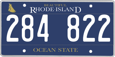 RI license plate 284822