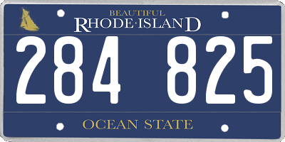 RI license plate 284825