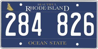 RI license plate 284826