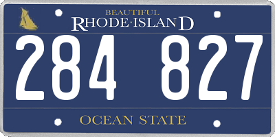RI license plate 284827