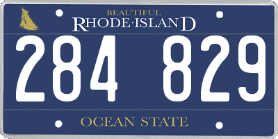 RI license plate 284829