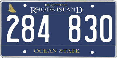 RI license plate 284830