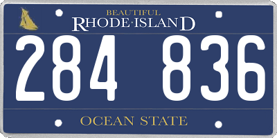 RI license plate 284836