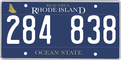RI license plate 284838