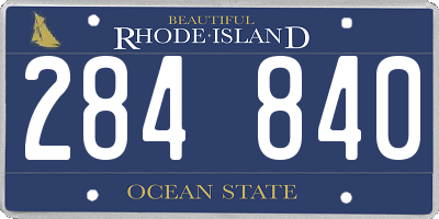 RI license plate 284840