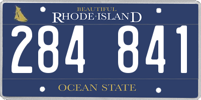 RI license plate 284841