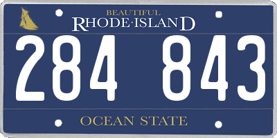 RI license plate 284843