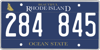 RI license plate 284845