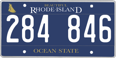 RI license plate 284846