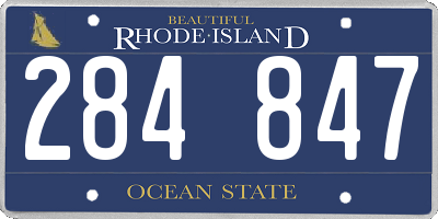 RI license plate 284847