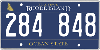 RI license plate 284848