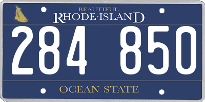 RI license plate 284850