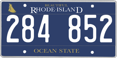 RI license plate 284852