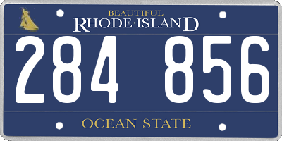 RI license plate 284856
