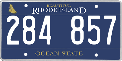 RI license plate 284857