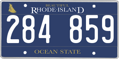 RI license plate 284859