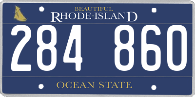RI license plate 284860