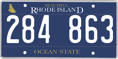 RI license plate 284863