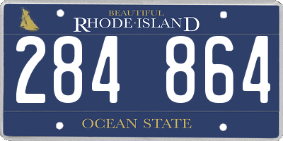 RI license plate 284864