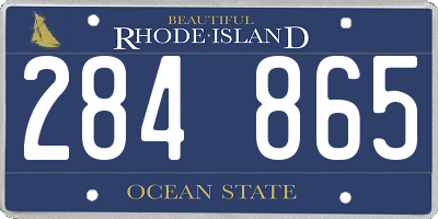 RI license plate 284865
