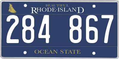 RI license plate 284867