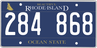 RI license plate 284868