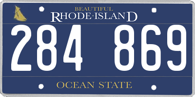 RI license plate 284869