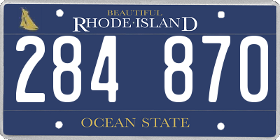 RI license plate 284870
