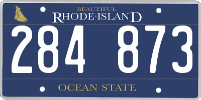 RI license plate 284873