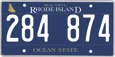 RI license plate 284874