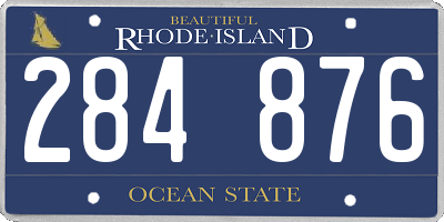 RI license plate 284876