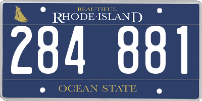 RI license plate 284881