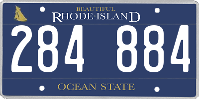 RI license plate 284884