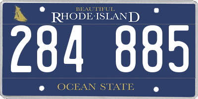 RI license plate 284885