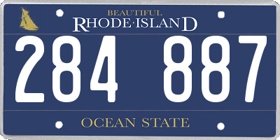 RI license plate 284887