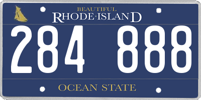 RI license plate 284888