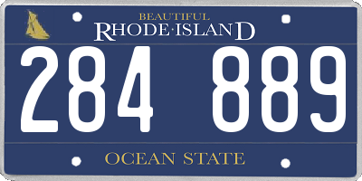 RI license plate 284889