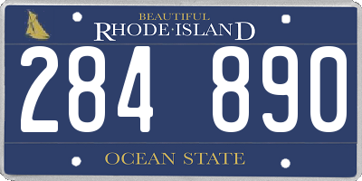 RI license plate 284890