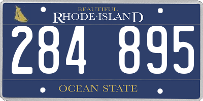 RI license plate 284895